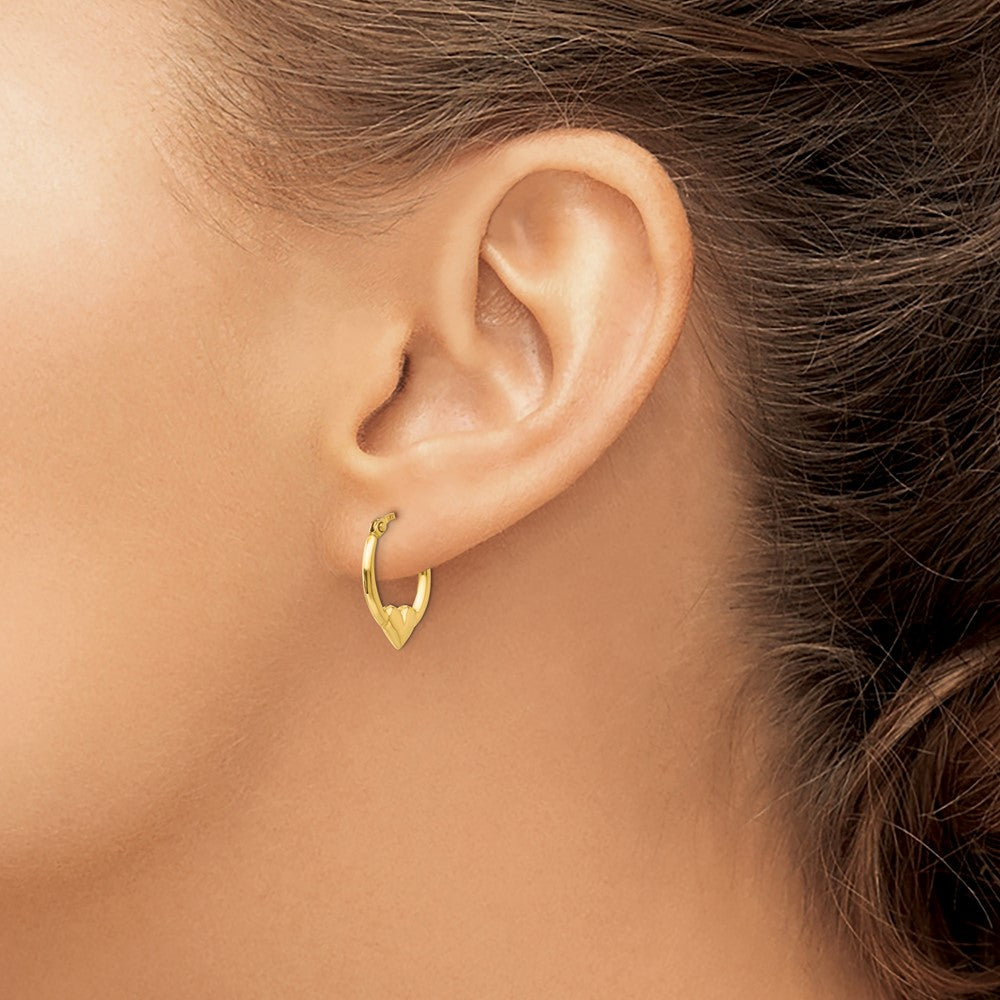 Sparkle 14k Madi K Heart Hoop Earrings
