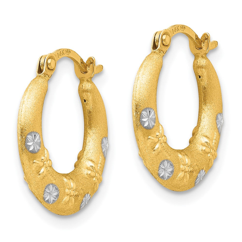 Sprout 14K Madi K w/Rhodium Hoop Earrings