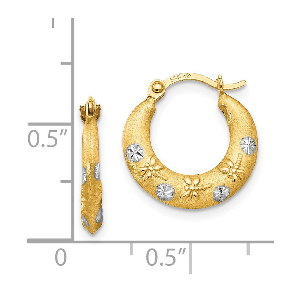 Sprout 14K Madi K w/Rhodium Hoop Earrings
