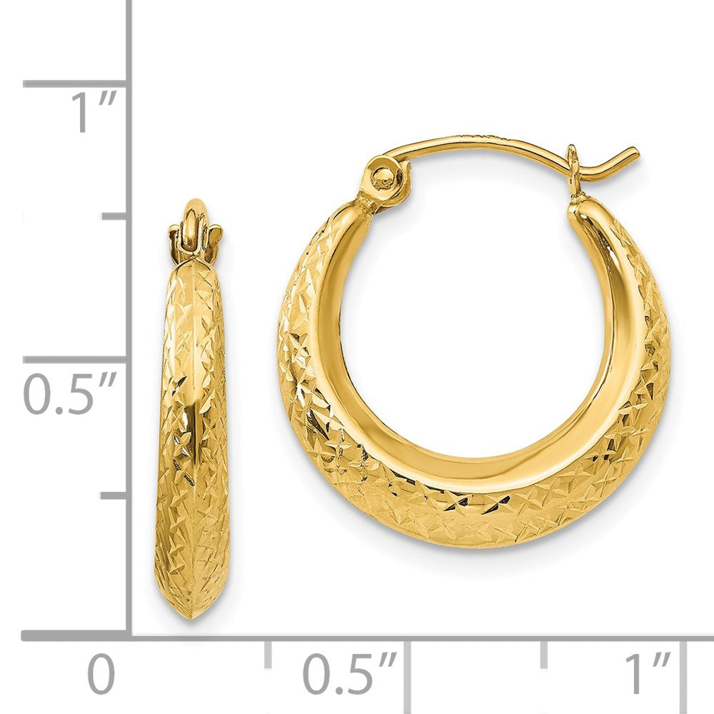 Pebble 14k Madi K Textured Hollow Hoop Earrings