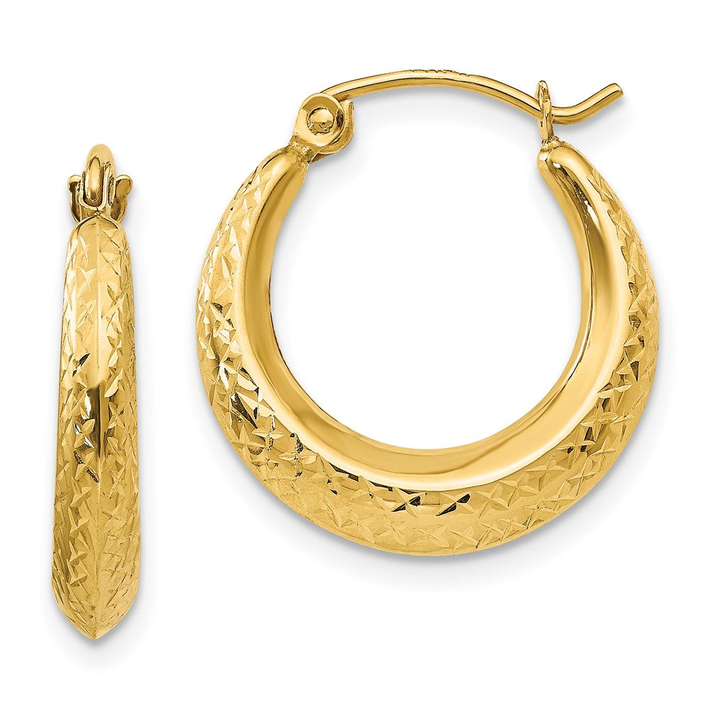 Pebble 14k Madi K Textured Hollow Hoop Earrings