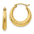 Pebble 14k Madi K Textured Hollow Hoop Earrings
