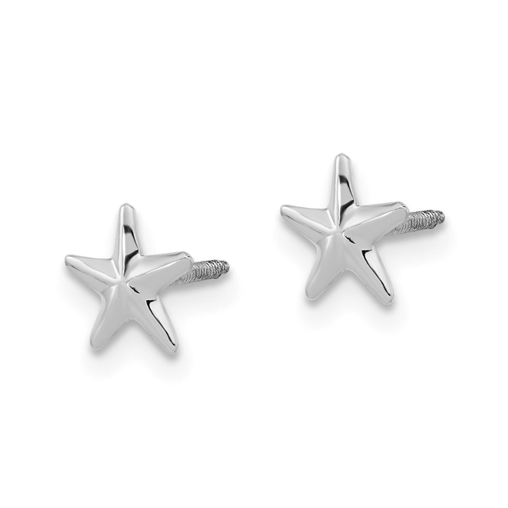 Wiggle Puff 14k White Gold Madi K Screwback Star Post Earrings