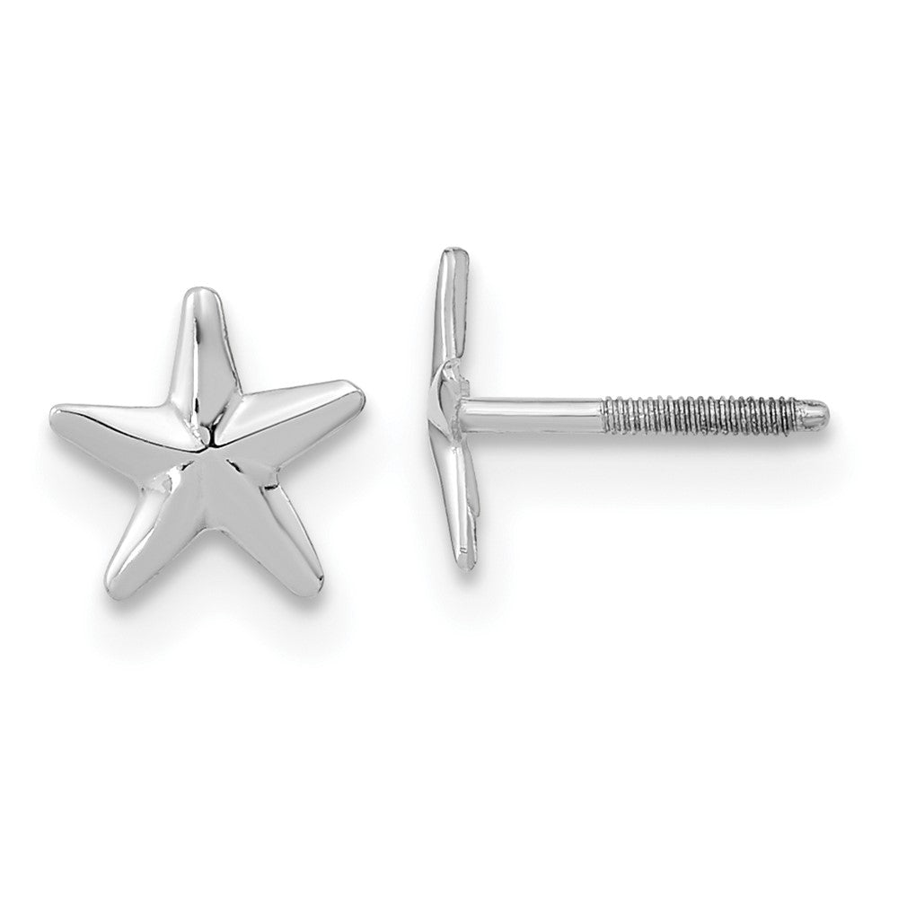 Wiggle Puff 14k White Gold Madi K Screwback Star Post Earrings
