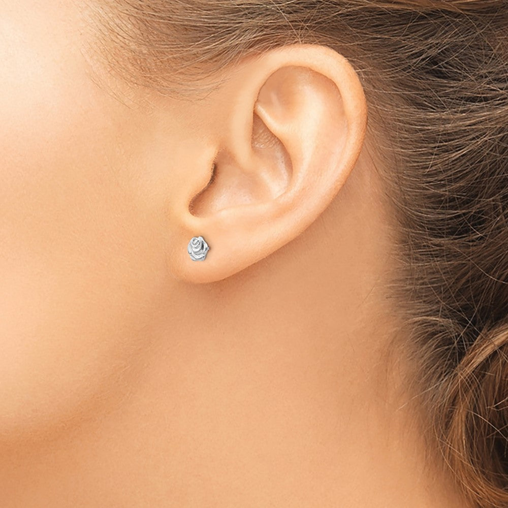 Sweetpea Pie 14k White Gold Madi K Polished Rose Post Earrings