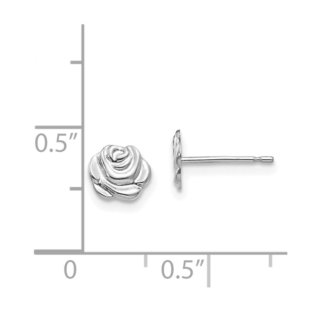 Sweetpea Pie 14k White Gold Madi K Polished Rose Post Earrings