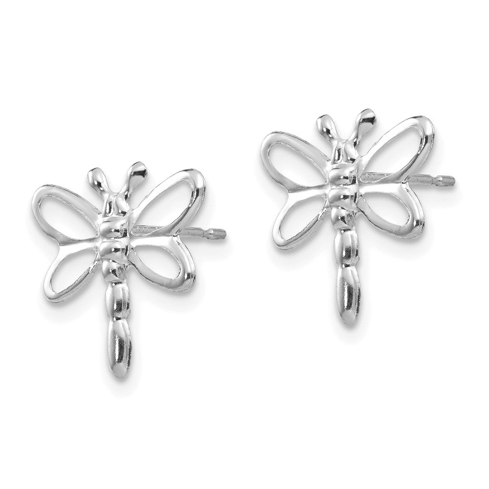 Sprout 14k White Gold Madi K Polished Dragonfly Earrings