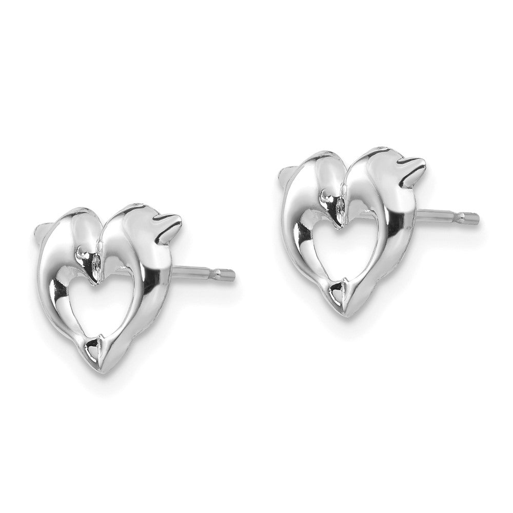 Cherry Nook 14k White Gold Madi K Screwback Dolphins Post Earrings
