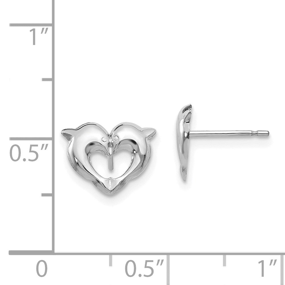 Cherry Nook 14k White Gold Madi K Screwback Dolphins Post Earrings