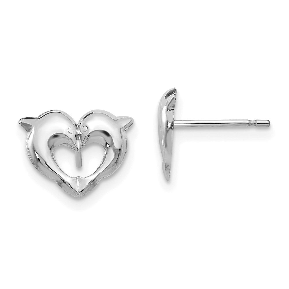 Cherry Nook 14k White Gold Madi K Screwback Dolphins Post Earrings