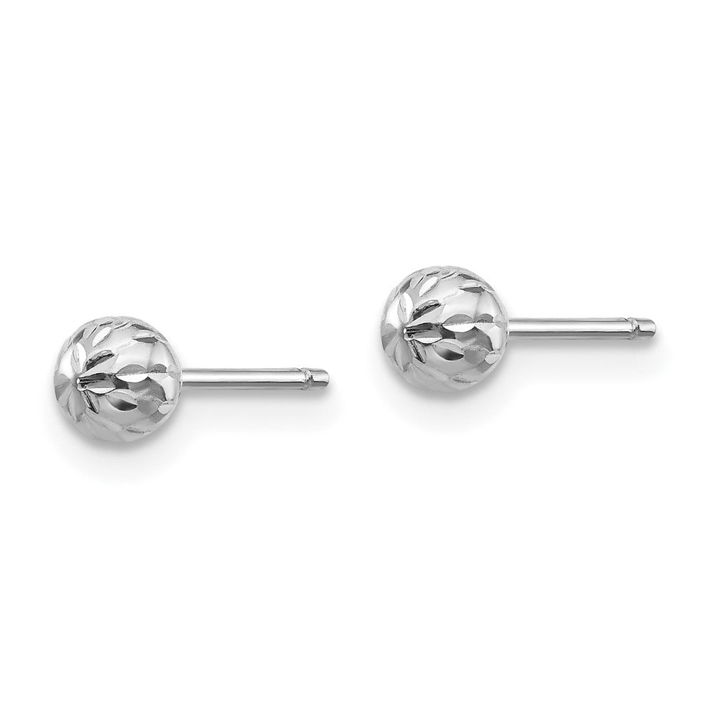 Sunny Nest 14K White Gold Madi K Diamond Cut 4M Ball Post Earrings