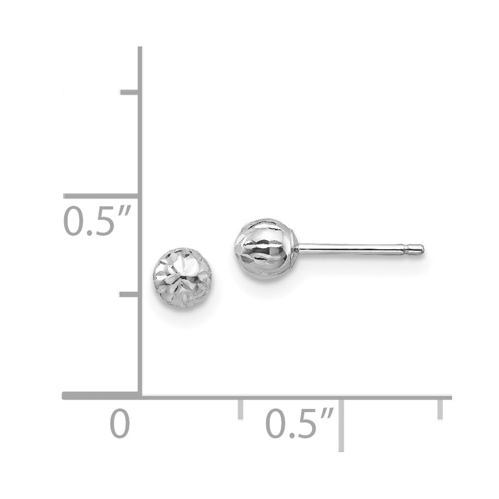 Sunny Nest 14K White Gold Madi K Diamond Cut 4M Ball Post Earrings