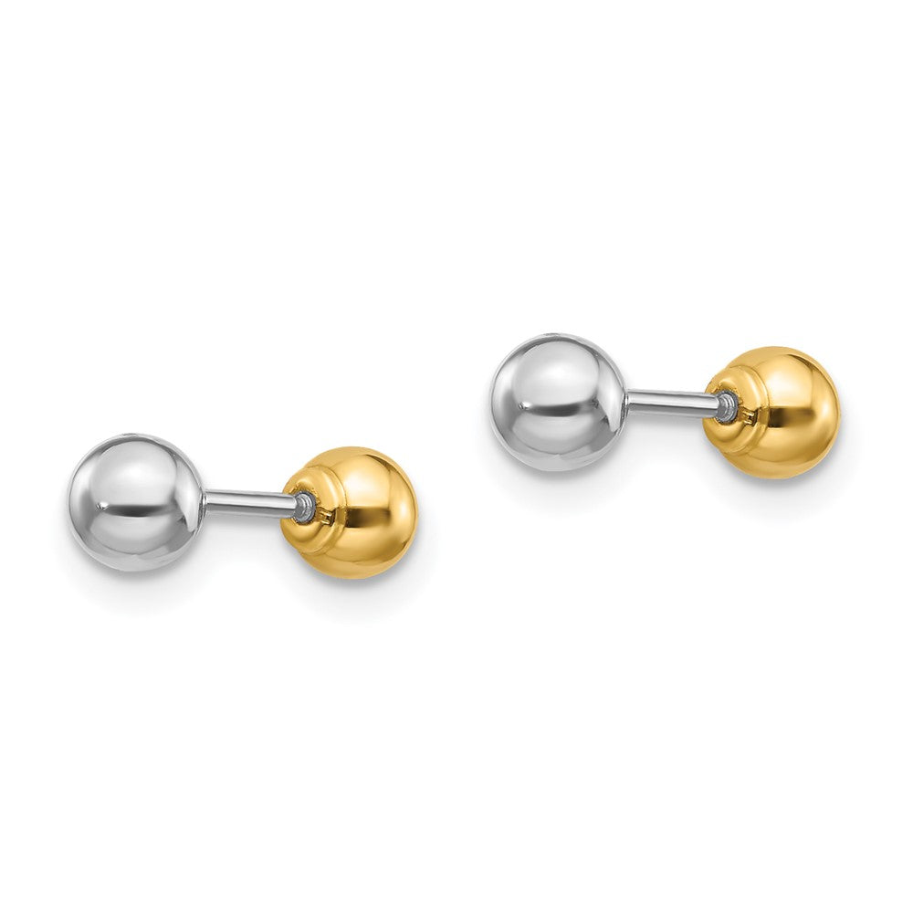 Muffin Cloud 14k Two-tone Madi K Reversible 4mm Ball Earrings