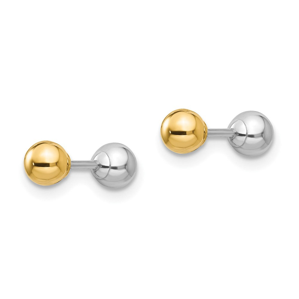 Muffin Cloud 14k Two-tone Madi K Reversible 4mm Ball Earrings