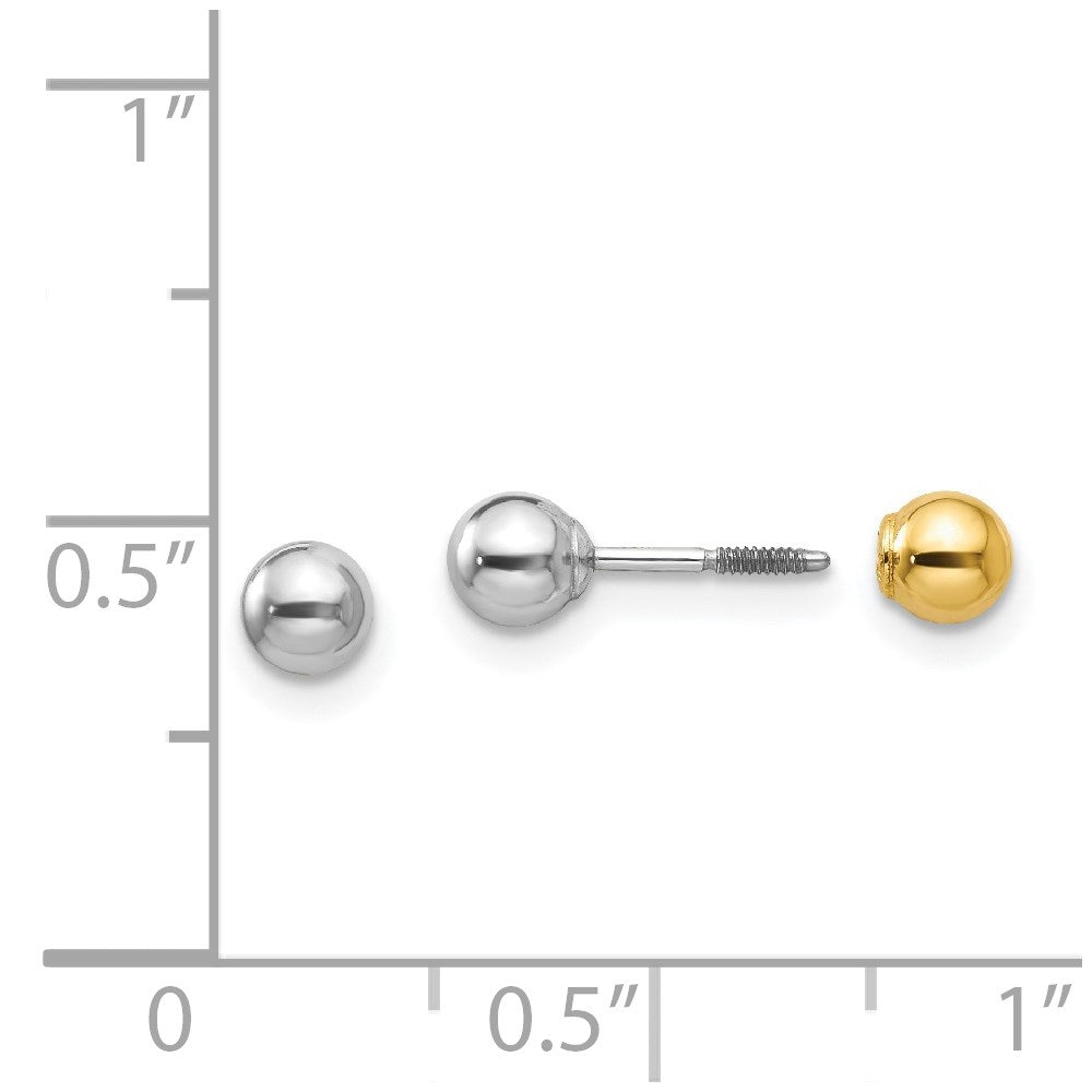 Muffin Cloud 14k Two-tone Madi K Reversible 4mm Ball Earrings
