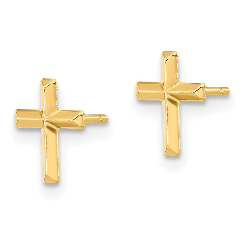 Sunny 14k Madi K Polished 3D Cross Post Earrings