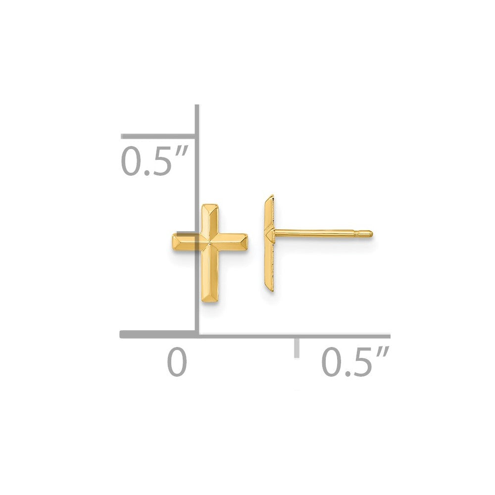 Sunny 14k Madi K Polished 3D Cross Post Earrings