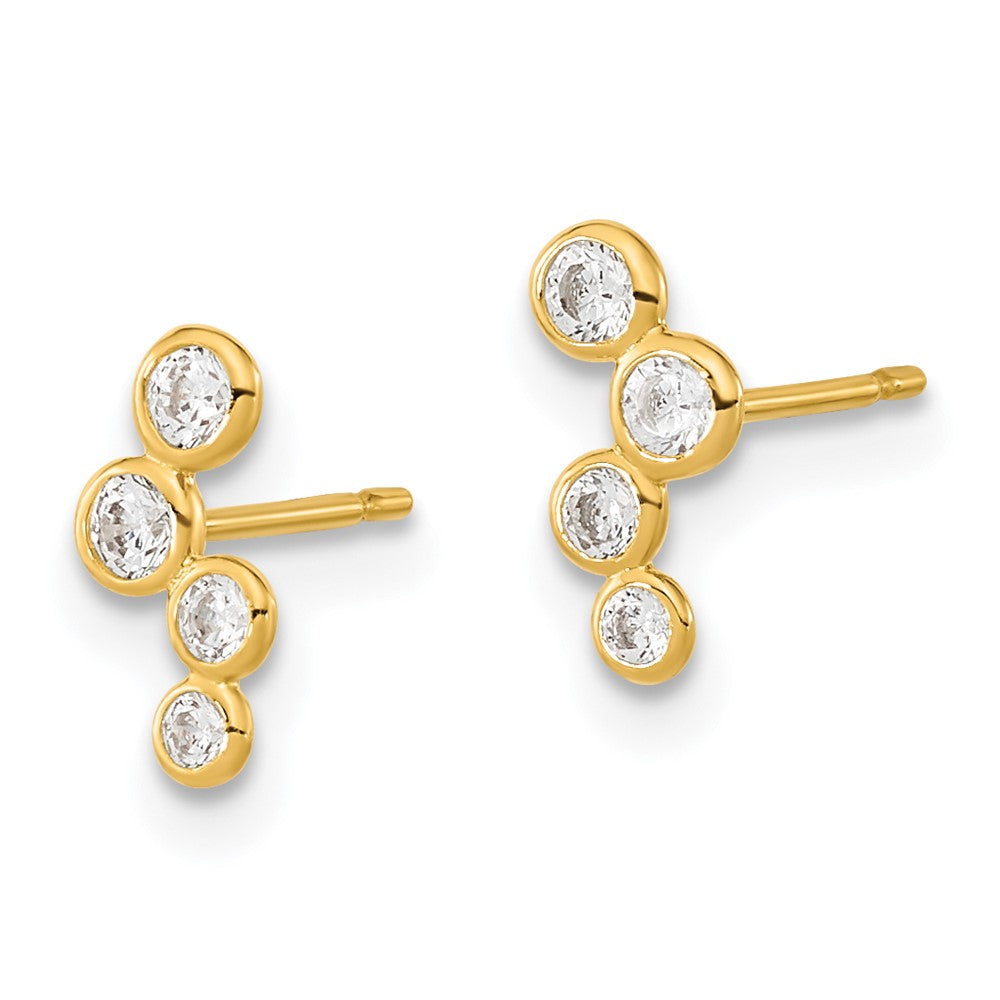 Bumble 14k Madi K 4-CZ Bezel Set Post Earrings