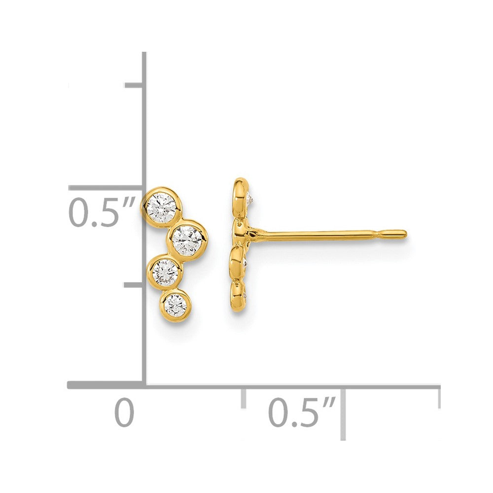 Bumble 14k Madi K 4-CZ Bezel Set Post Earrings
