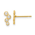 Bumble 14k Madi K 4-CZ Bezel Set Post Earrings