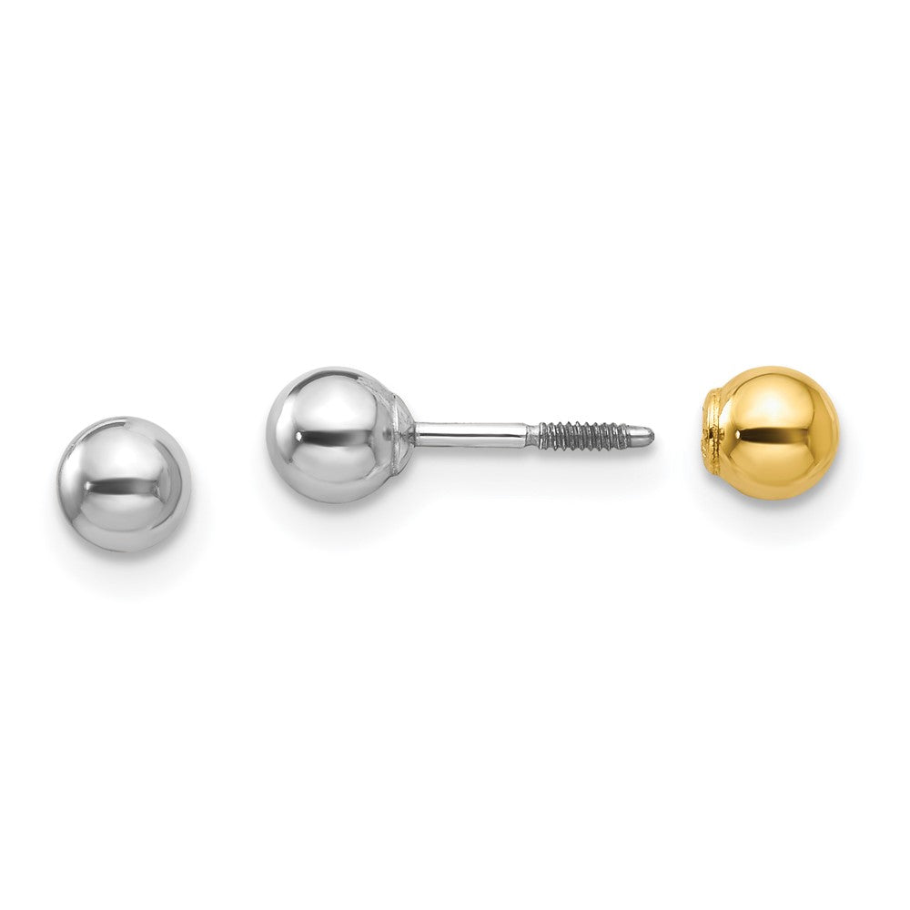 Muffin Cloud 14k Two-tone Madi K Reversible 4mm Ball Earrings