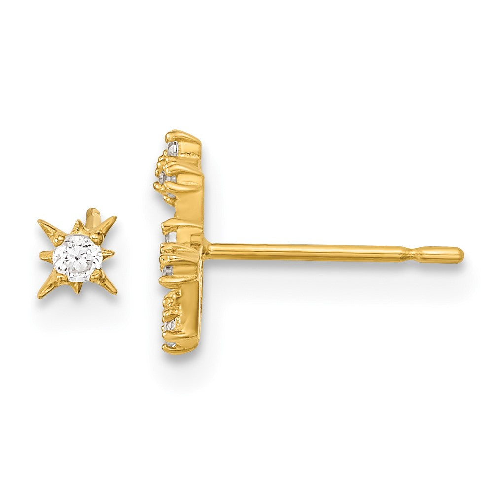 Skippy Song 14k Madi K Childrens CZ 1 Stud Star & 1 Little Dipper Post Earrings