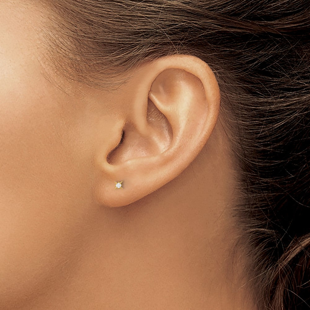 Skippy Song 14k Madi K Childrens CZ 1 Stud Star & 1 Little Dipper Post Earrings