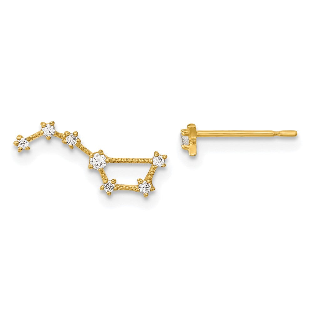Skippy Song 14k Madi K Childrens CZ 1 Stud Star & 1 Little Dipper Post Earrings
