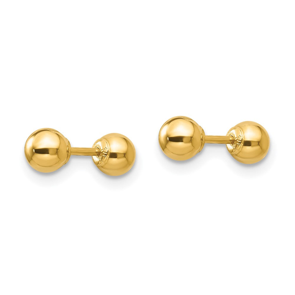 Minnie Pie 14k Madi K Polished Reversible 4mm Ball Earrings