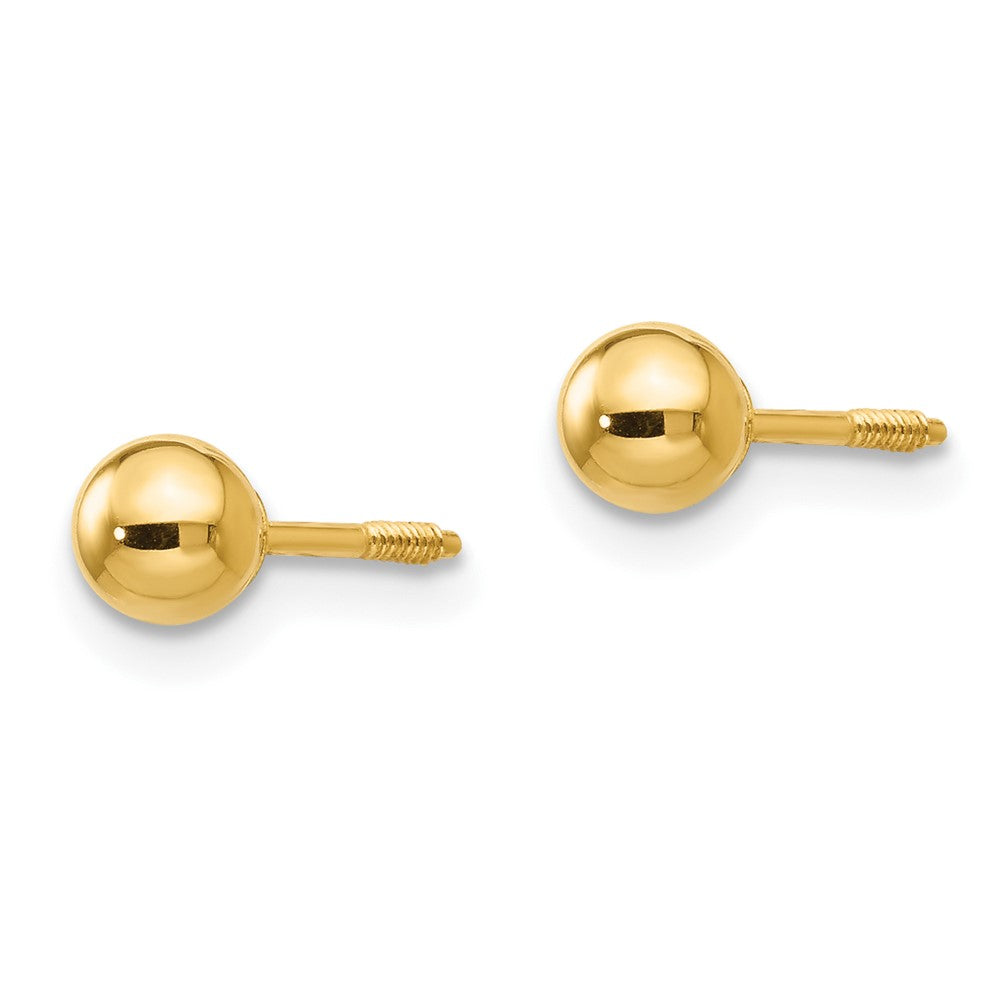 Minnie Pie 14k Madi K Polished Reversible 4mm Ball Earrings