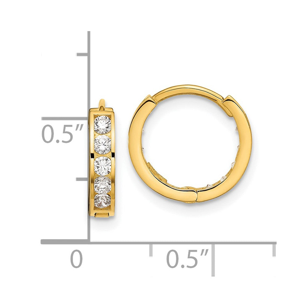 Sprout 14k Madi K Round/Square CZ Reversible Hinged Hoop Earrings