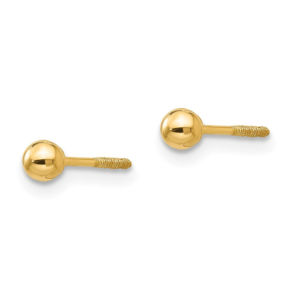 Peanut Drift 14k Madi K Polished 3mm Ball Screwback Earrings