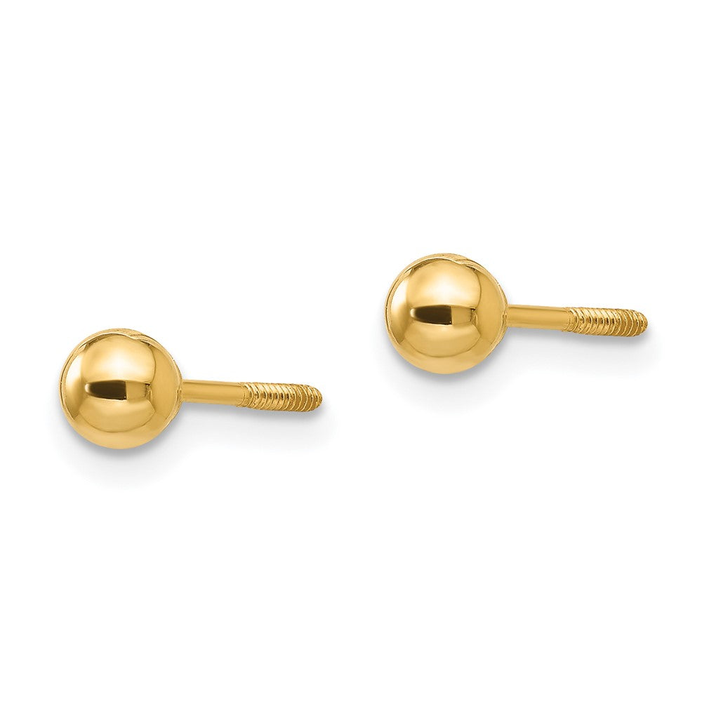 Giggles Buddy 14k Madi K Polished 4mm Ball Screwback Earrings
