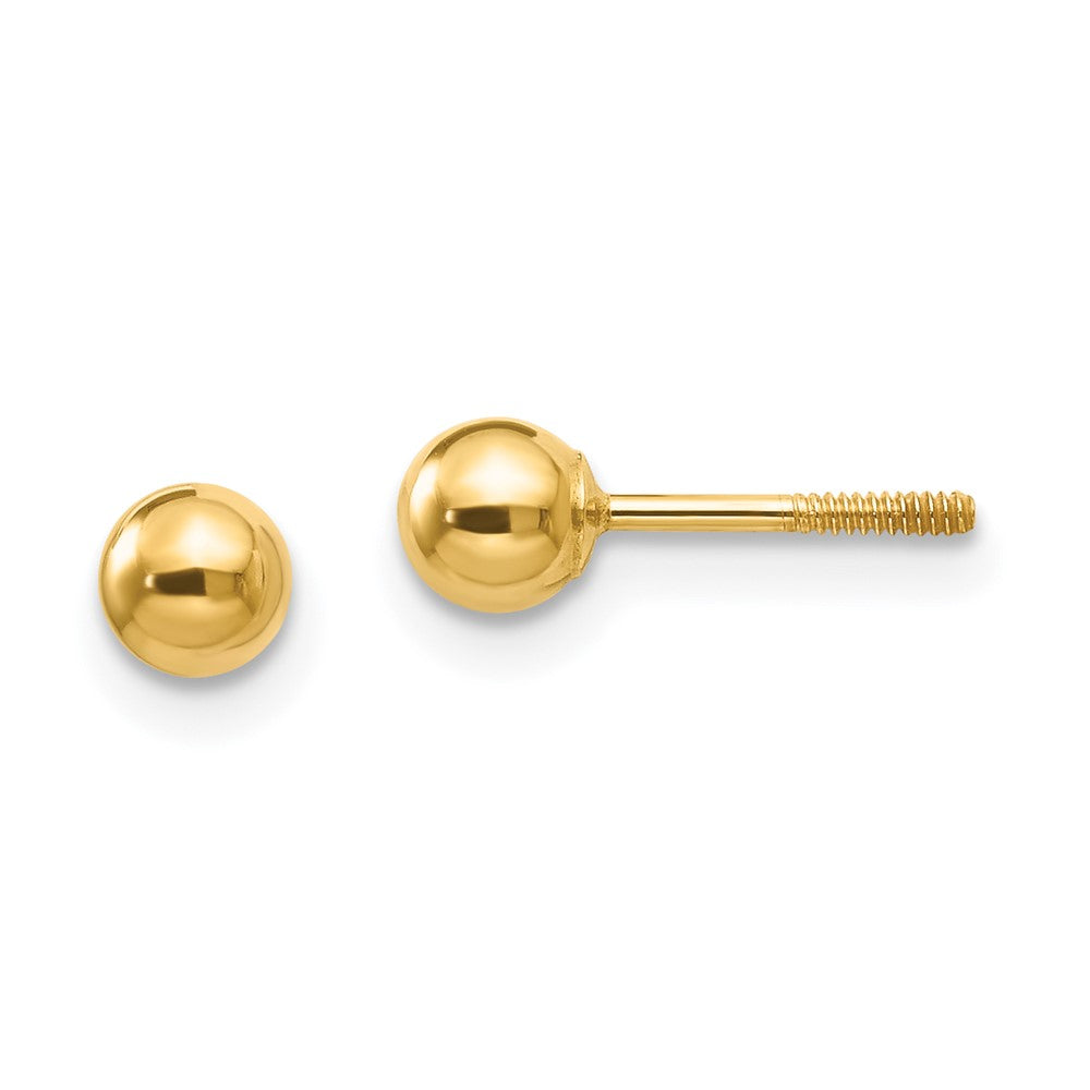 Giggles Buddy 14k Madi K Polished 4mm Ball Screwback Earrings