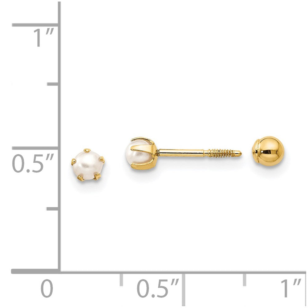 Cotton Shine 14k Madi K Reversible FW Cultured Pearl & Bead Earrings