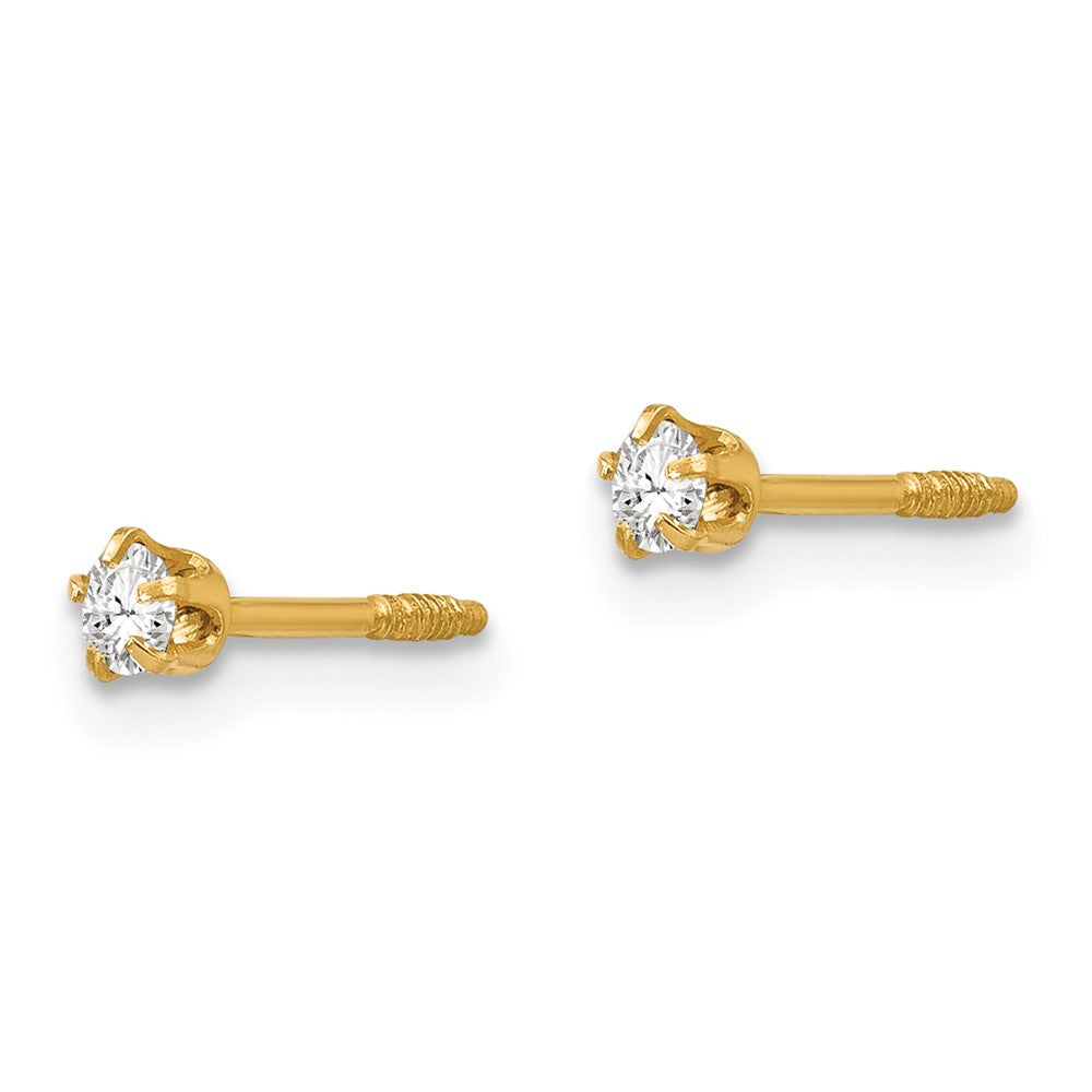 Cherry Wink 14k Madi K Polished Reversible Crystal & 3mm Ball Earrings