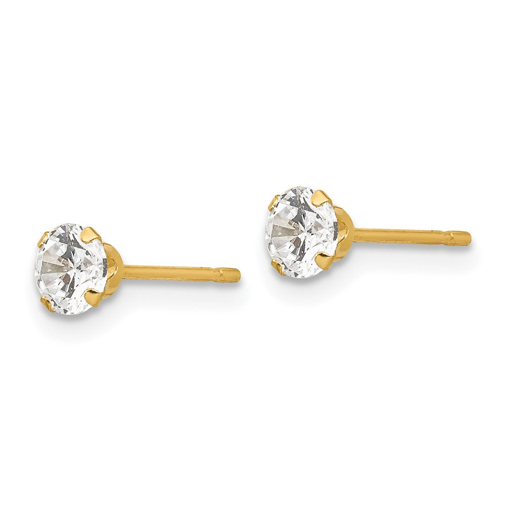 Pixie Bear 14k Madi K 4mm CZ Post Earrings