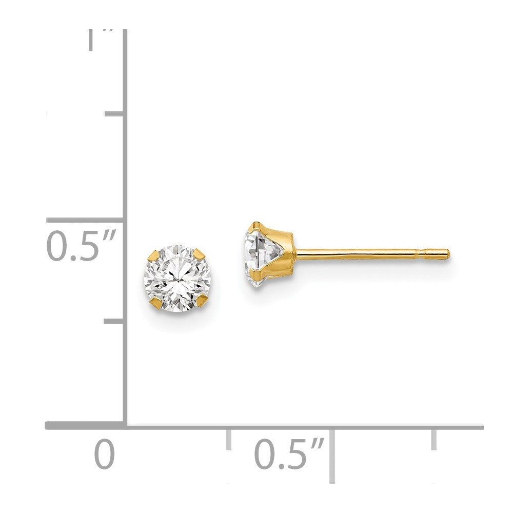 Pixie Bear 14k Madi K 4mm CZ Post Earrings