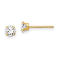 Pixie Bear 14k Madi K 4mm CZ Post Earrings
