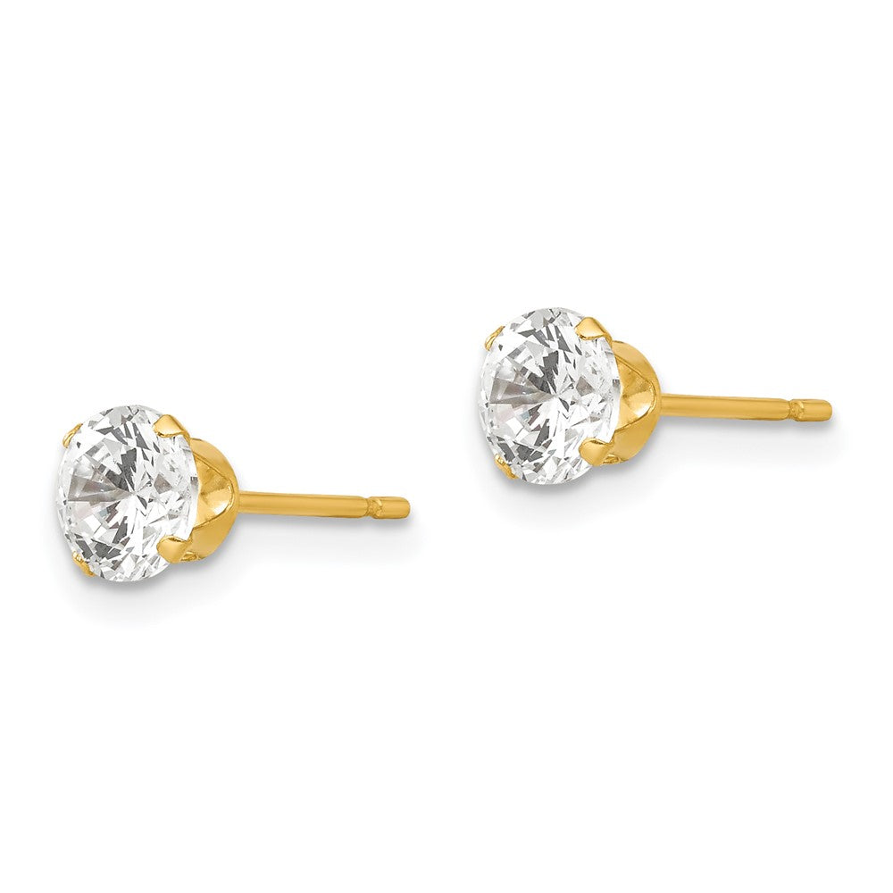 Peaches Glow 14k Madi K 5mm CZ Post Earrings