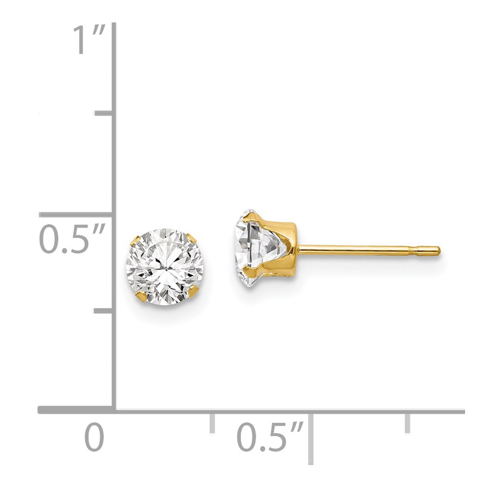 Peaches Glow 14k Madi K 5mm CZ Post Earrings