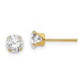 Peaches Glow 14k Madi K 5mm CZ Post Earrings