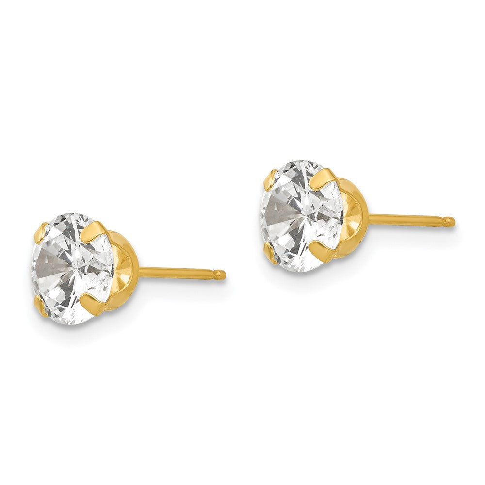 Lollipop Nest 14k Madi K 6.5mm CZ Post Earrings