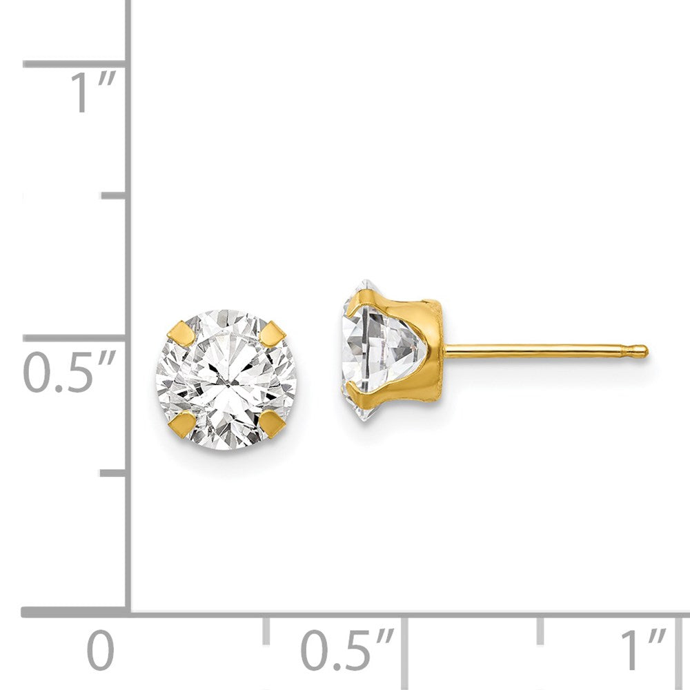 Lollipop Nest 14k Madi K 6.5mm CZ Post Earrings