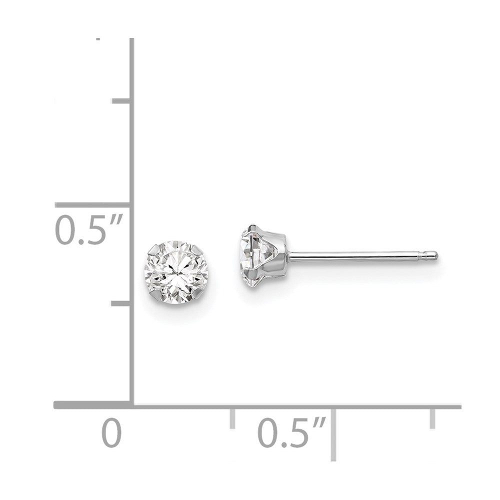 Puddle Nook 14k White Gold Madi K 4mm CZ Post Earrings