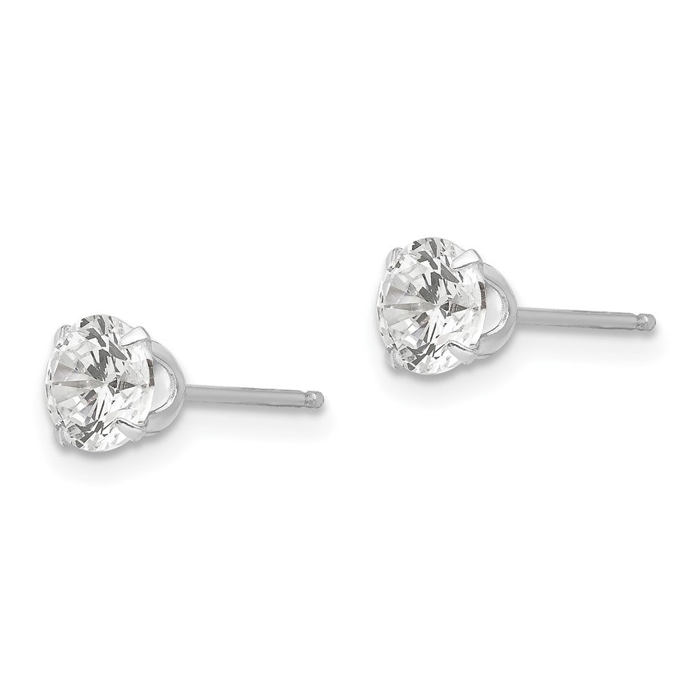 Zippy Wink 14k White Gold Madi K 5.25mm CZ Post Earrings
