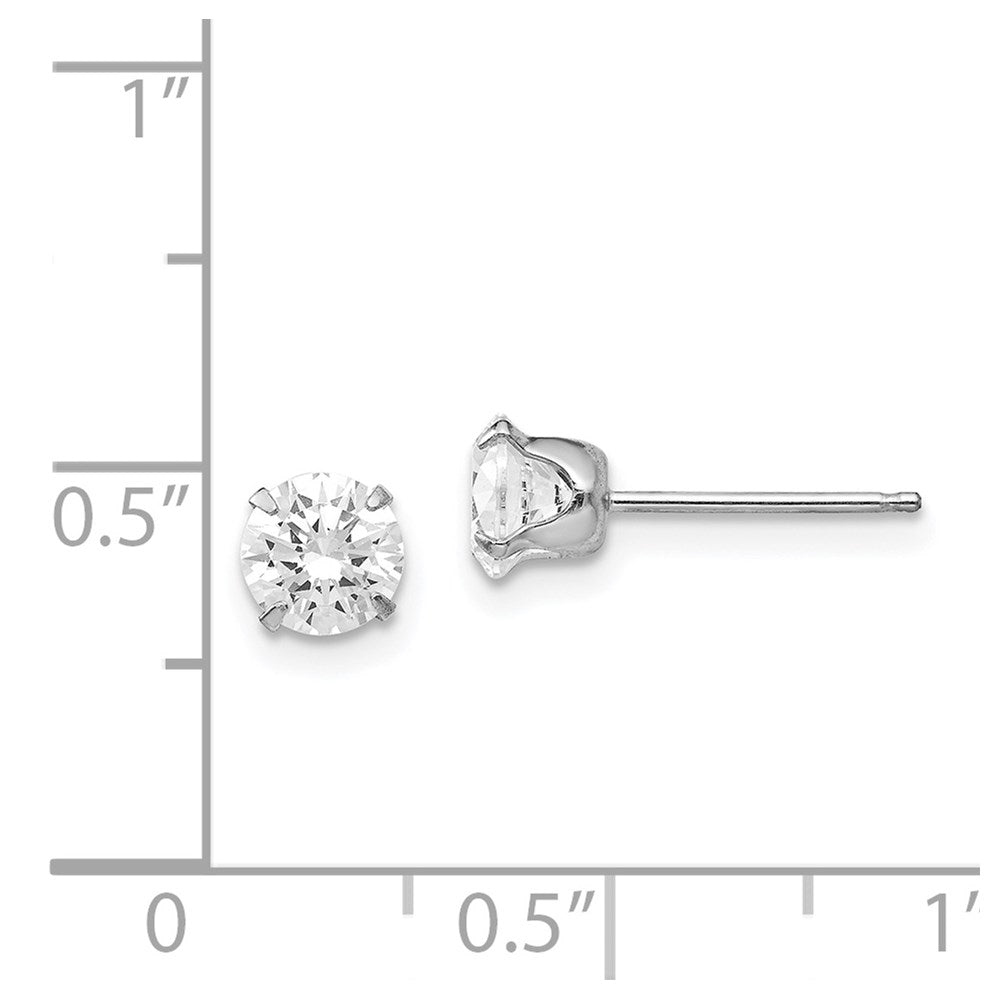 Zippy Wink 14k White Gold Madi K 5.25mm CZ Post Earrings