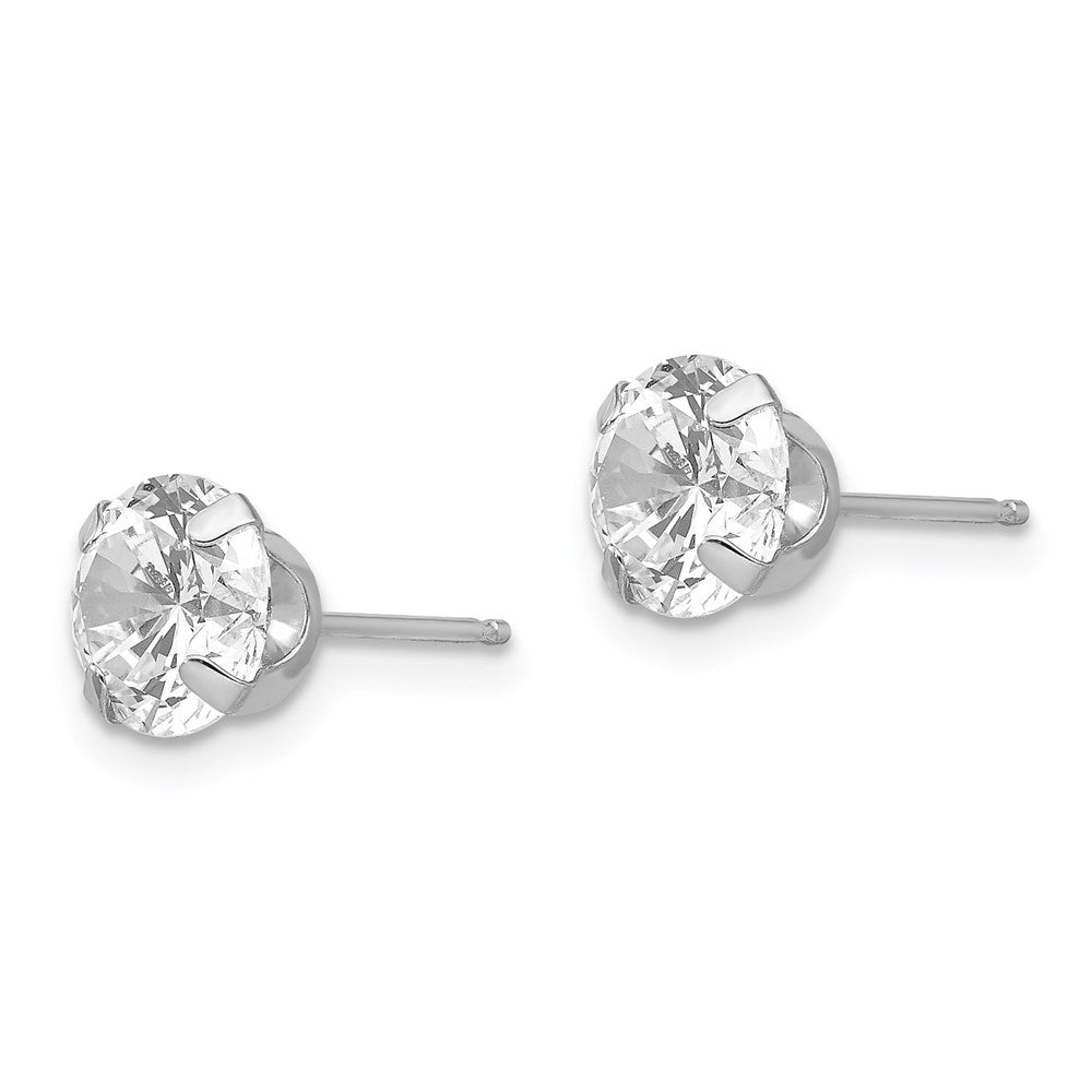 Sparkle Star 14k White Gold Madi K 6.5mm CZ Post Earrings