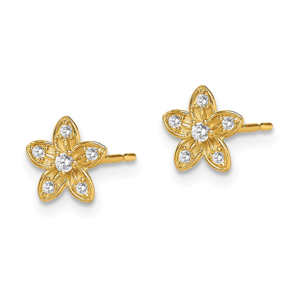 Giggles Buddy 14k Madi K CZ Flower Post Earrings