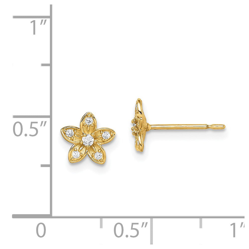 Giggles Buddy 14k Madi K CZ Flower Post Earrings